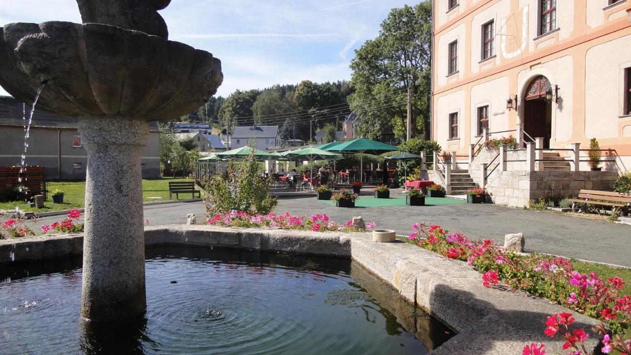 Hotel Garni Schloss Schoenberg Bad Brambach Exterior foto